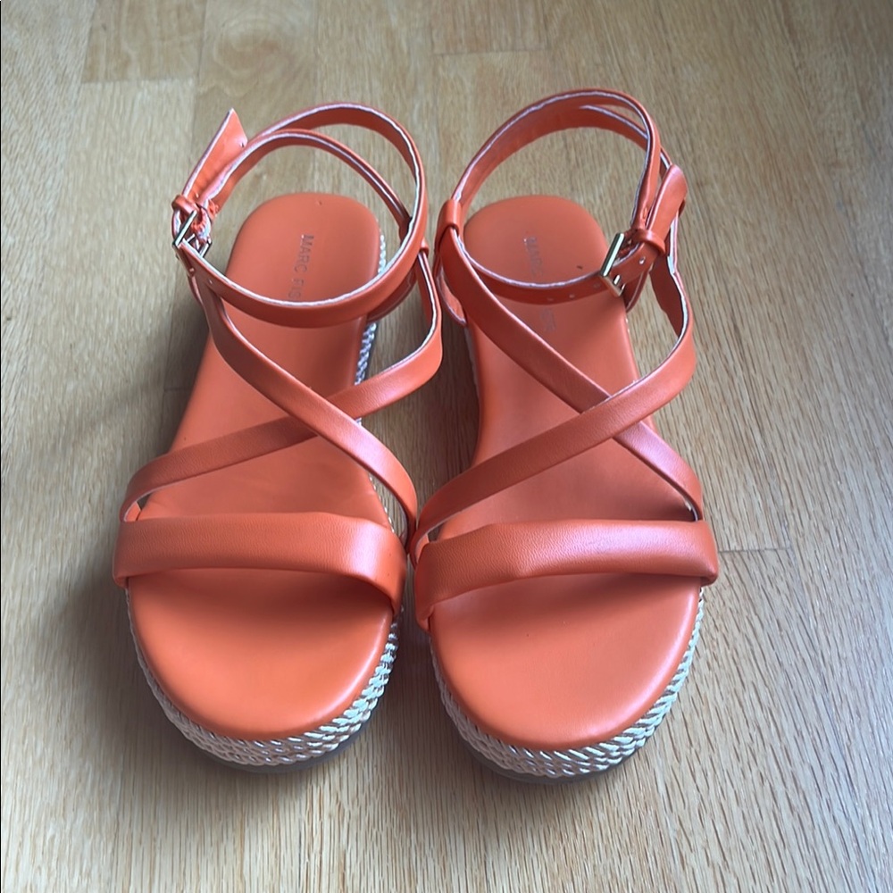 Marc Fisher Orange Sandals with Strappy Design